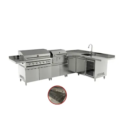 Hot Sale Stainless Steel Outdoor Modular Kitchen Cabinets Gas BBQ Grill for Restaurant
