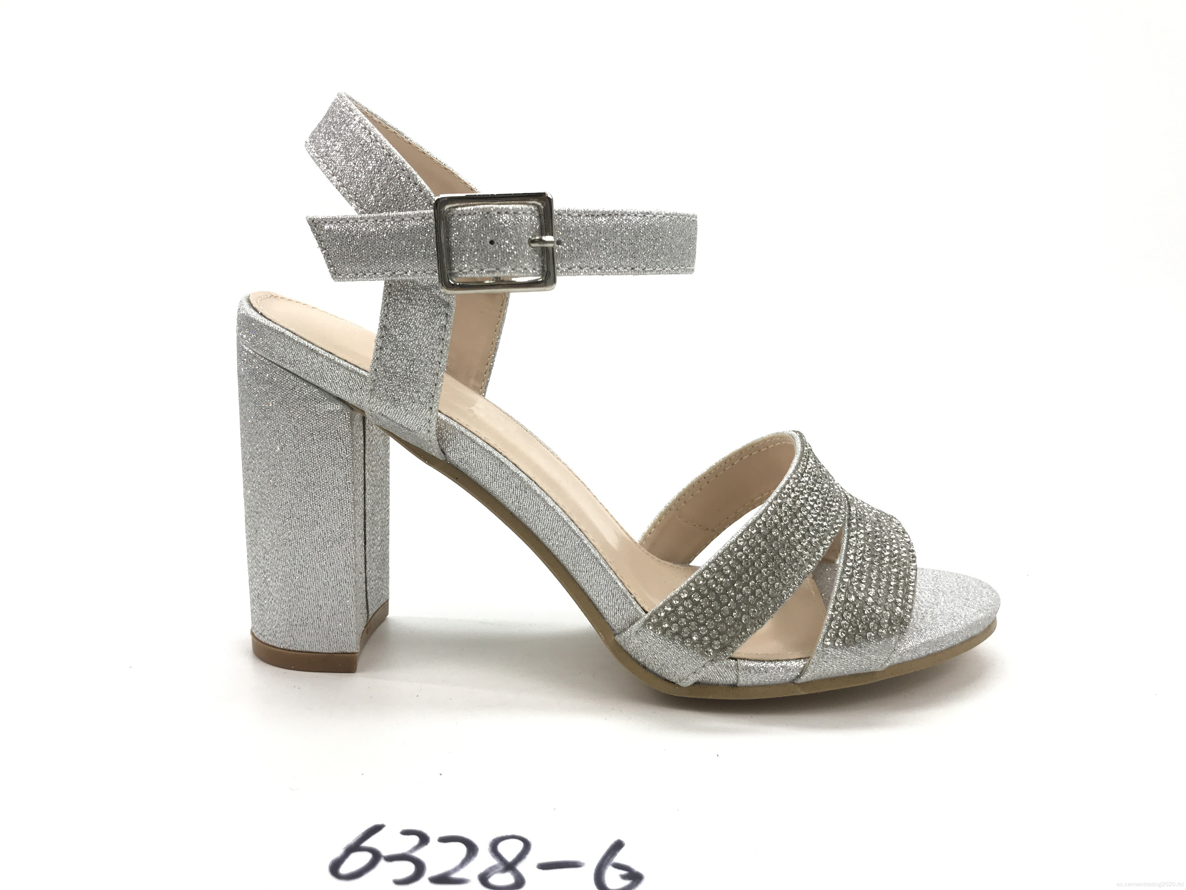 Nuevas llegadas de tacones negros zapatos sandalia para mujeres