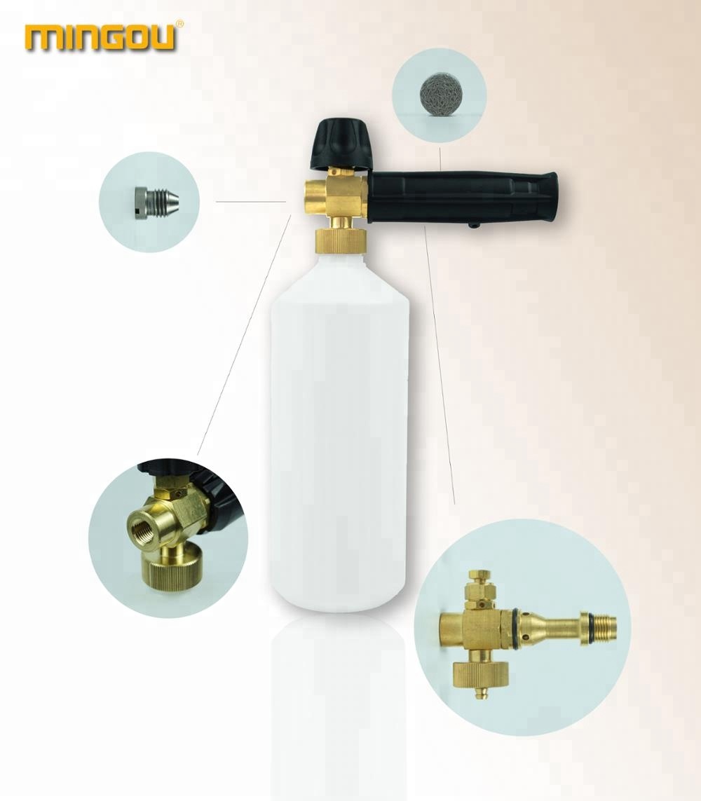 Autowäsche Schneeschaum Lanze mit verschiedenen Arten Männliche Fadenadapter Seifenschaumwaffe mit einstellbarem Düsensprühgerät