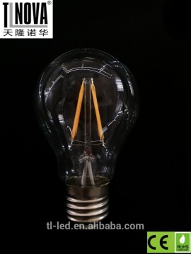 Chiness Factory A60 360 degree 4w COB sapphire filament LED bulb high lumen CE ROHS standard made in China