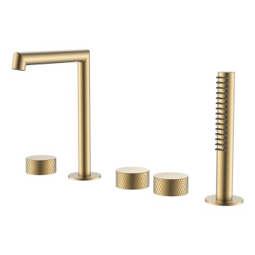 Luxury Brushed Gold 5 Holes Baño de baño Grifo