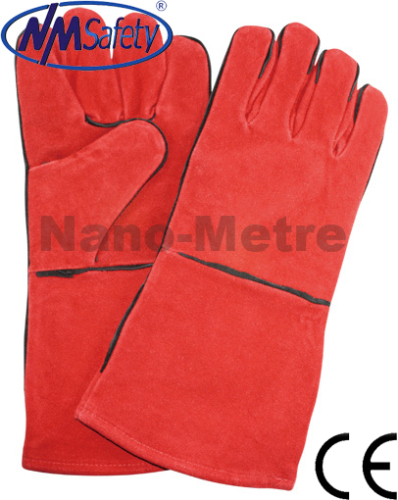 Nmsafety Extra Long Red Welding Leather Work Glove