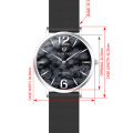 Ins Semi-Pretecy Marble Dial Cailz Leather Watch