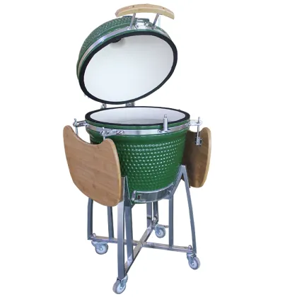 Big Joe 21 Inch Green Ceramic Kamado Egg Shade Charcoal Barbecue Grill