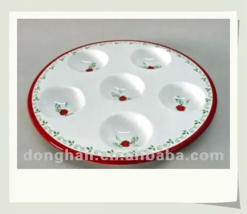 ceramic egg tray with 6 holders