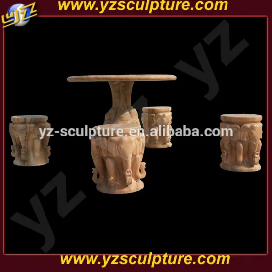 hand carved nature stone garden tables and benches for sale