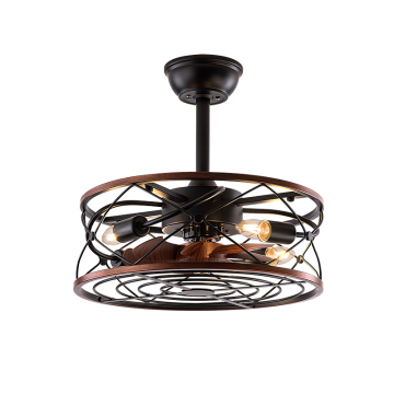 Retro Quiet Motor Ceiling Fan with Light for Bars and Restaurants