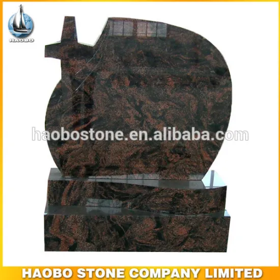 Russian cross gravestone in granite Aurora solar light garden decoration