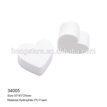 Heart shape beauty cosmetic puff in white color
