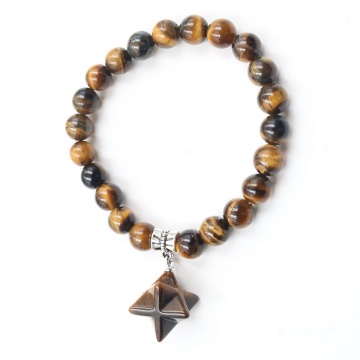 Beads Bracelets Semi Precious Stone Merkaba Yoga Beads Healing Crystals Chakra Bracelet Handmade Jewelry for Women