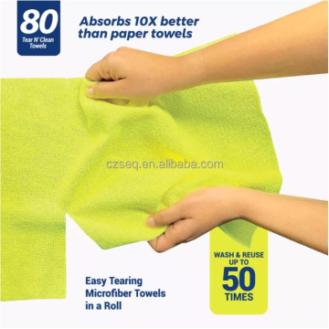 Microfiber Reusable Tear Away Towels for Effective Cleaning: Kitchen, Car, and Glass