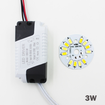 3W 5W 7W 9W 12W 18W SMD5730 Pannello a colori combinato bianco/freddo bianco con alimentazione del driver a LED di controllo segmentato per il downlight