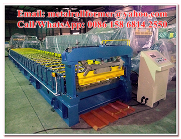 Galvalume Metal Roof Panel Roll Forming Machine , R Panel Cold Roll Forming Equipment