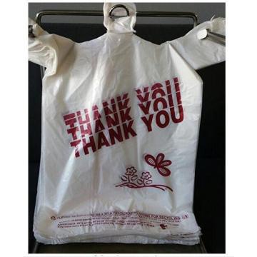 Packaging Roll HDPE Thank You Shopping Custom Printed Plastic T-Shirt Gusset Bags