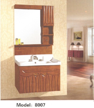 Vanità del bagno di legno solido con specchio (n. 8007)