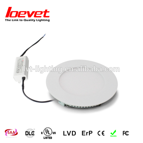External driver ceiling round panel light with clips recessed