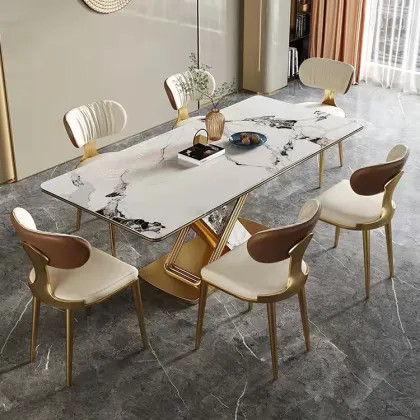 simple modern light luxury sintered stone dining table