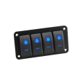 4Gang Rocker Switch Panel Aluminium Sakelar Sakel