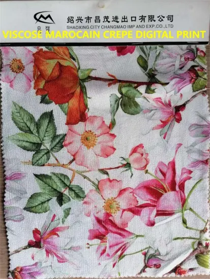 Woven Viscose Marocain Crepe Digital Printed Fabric