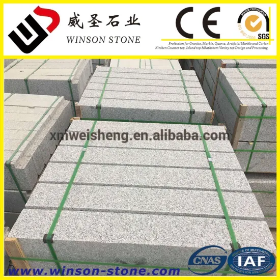 Straight line flamed G341 Granite paving kerb stone for Korean Market