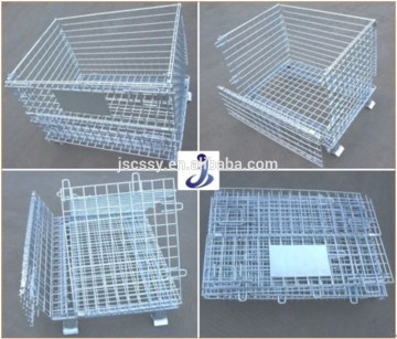 Steel Mesh Small Containers With Lid Security Mesh Box Wire Cage Metal Bin Storage Container