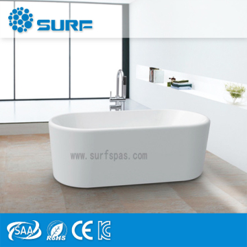 One Person Design Acrylic White Massage Jets Soaking Tub