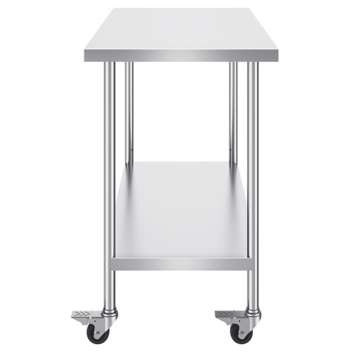 stainless steel work table with wheels Heavy duty stainless steel kitchen work table Supplier