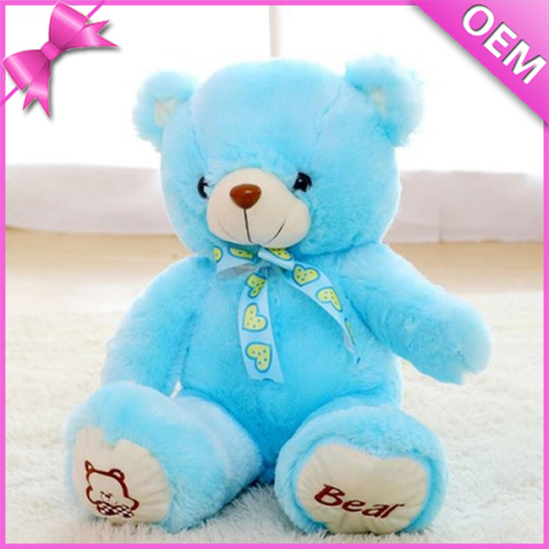 High quality wholesales Cute Blue Teddy Bear With Embroidered Footprint
