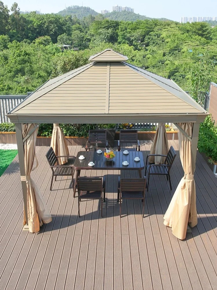 Aluminum Gazebo With Galvanized Steel Double-roof