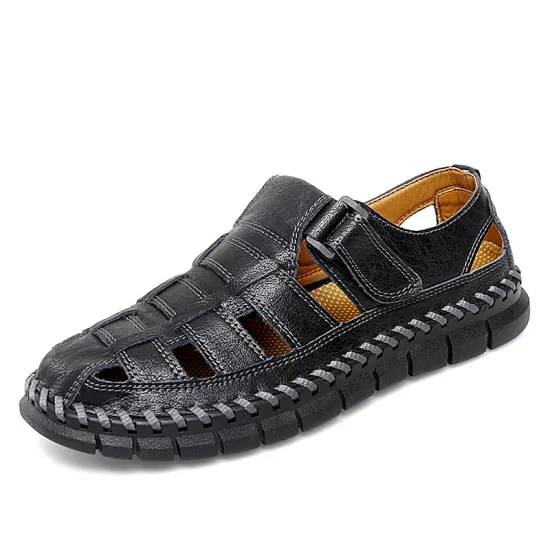 High Quality Leather Men's Summer Beach Non-Slip Slippers