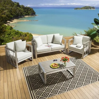 King Patio Sofa: Royal Blue Modern Outdoor Garden Furniture Set