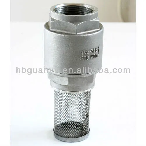 2PC 4 inch CF8M NPT Threaded Vertical Check Valve with filter 200PSI