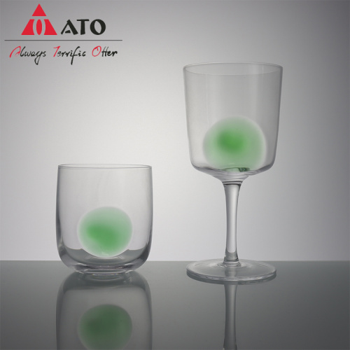 Customized Hand Blown Champagne Flute Glass Goblet set