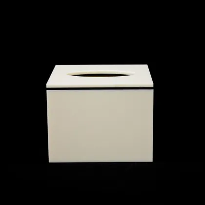White Acrylic Tissue Box Cover