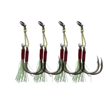 RUNTOO Double-Hook Line Group Fishhooks with Bright Silk Barb for Deep Sea Jigging and Sea Fishing Wholesale