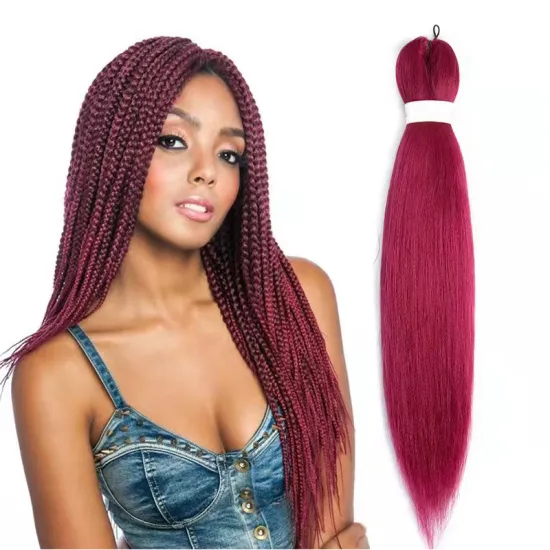 Wholesale 100g 24 Inch Kinky African Braiding Hair, Pre-Stretch Synthetic Braiding Hair for crochet braids