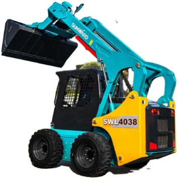 SWL4038 1300 กิโลกรัม CE Rubber Track Mini Heavy Wheeled Skid Steer Loader: คุณสมบัติและข้อมูลจำเพาะ