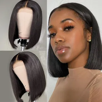 Cheap 10 inch peruvian short bob transparent lace front wig raw virgin wig vendors 5x5 hd lace frontal human hair wigs