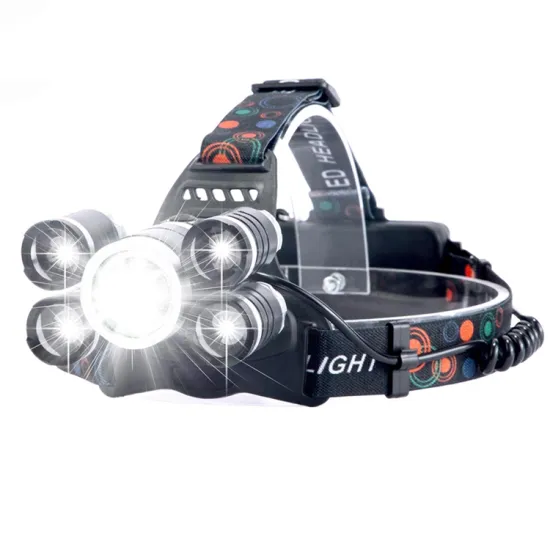 Rechargeable LED Headlight with 5 LEDs for Camping and Fishing