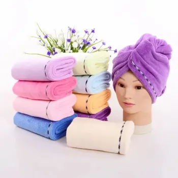 Microfiber Terry Hair Drying Hat and Shower Spa Head Wrap for Quick and Comfortable Hair Styling