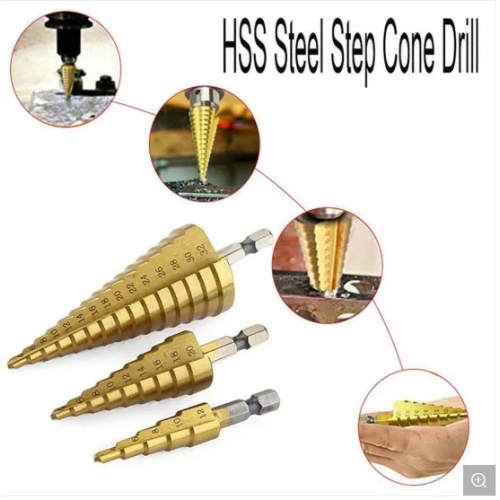 Straight and Spiral Flute HSS Step Drill Bit