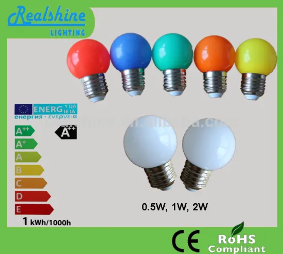 1W B22 G45 LED COLORFUL BULB CE IP65
