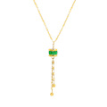 Colgante de borla de cristal de circón de circón de circón de esmeralda de color esmeralda