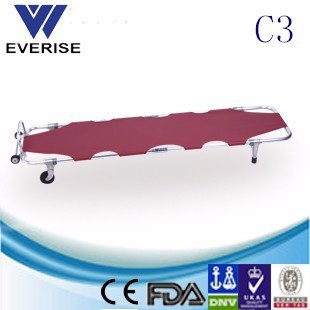Aluminium alloy wheelchair folding stretcher with canvas