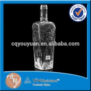 Screw Top 700ML Glass Bottle Rectangle Custom Design 700ML Gin Bottle