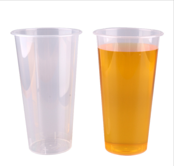 Logo Kustom Cangkir PP yang Dapat Digunakan kembali untuk Teh Bubble - Clear Plastik Boba Cups