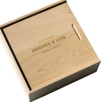 Caja moderna de bodas de bodas personalizadas de madera de nogal de nogal