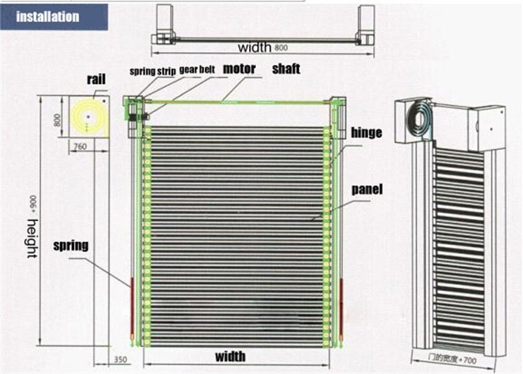 Spiral Aluminum Fast Roller Shutter Door