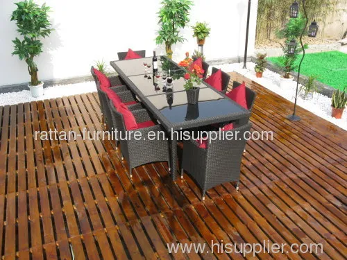 Garden Rattan Furniture Dining Room Set With 8 Chairs 