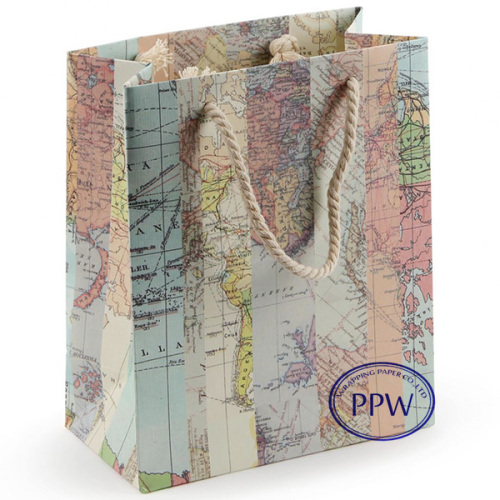 Map paper bag gift paper bags